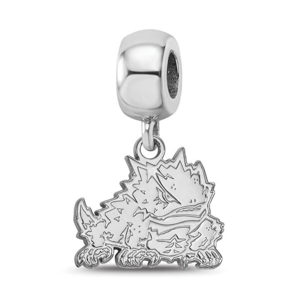 Sterling Silver Texas Christian University Sm Dangle Bead Charm